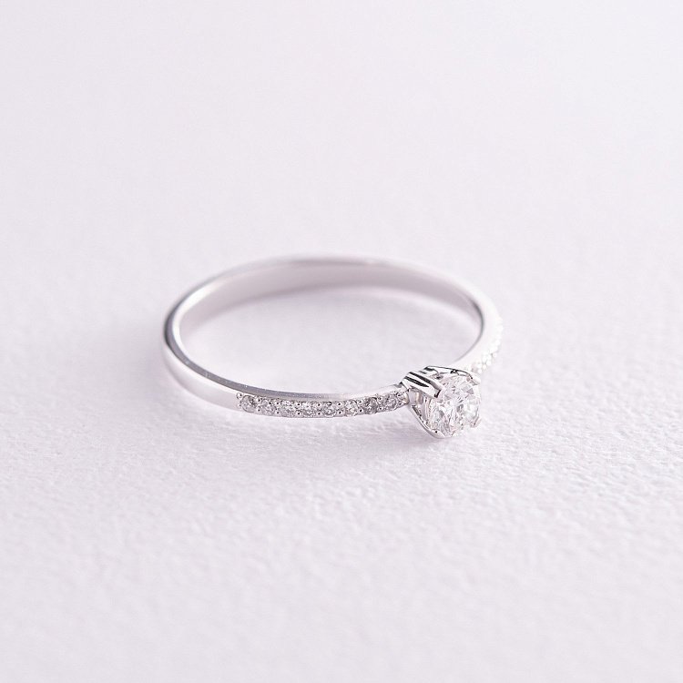 Заручальна золота каблучка з діамантами 228031121 від ювелірного магазину Онікс - 4