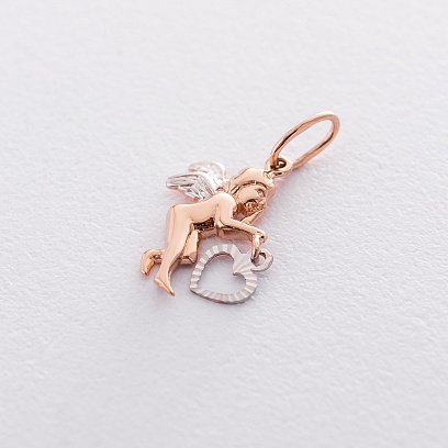 Золотий кулон "Ангел з серцем" п03302