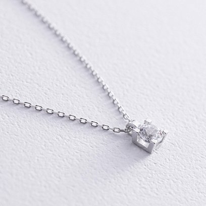 Золоте кольє з одним каменем кол00786 №4