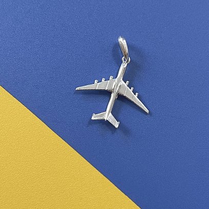 Серебряный кулон "Самолет" 133144