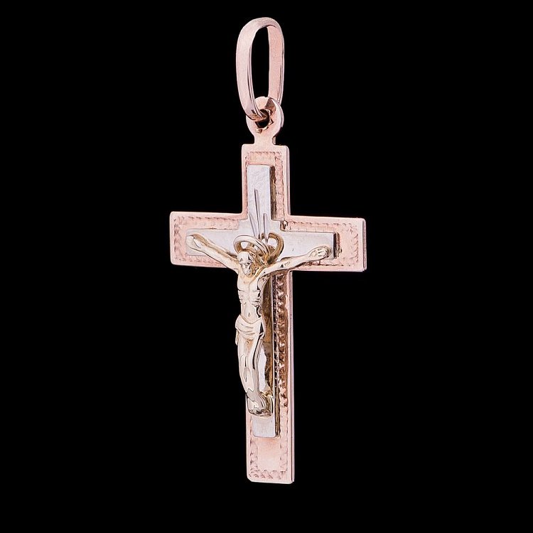 Золотий хрестик з розп'яттям 28311 від ювелірного магазину Онікс