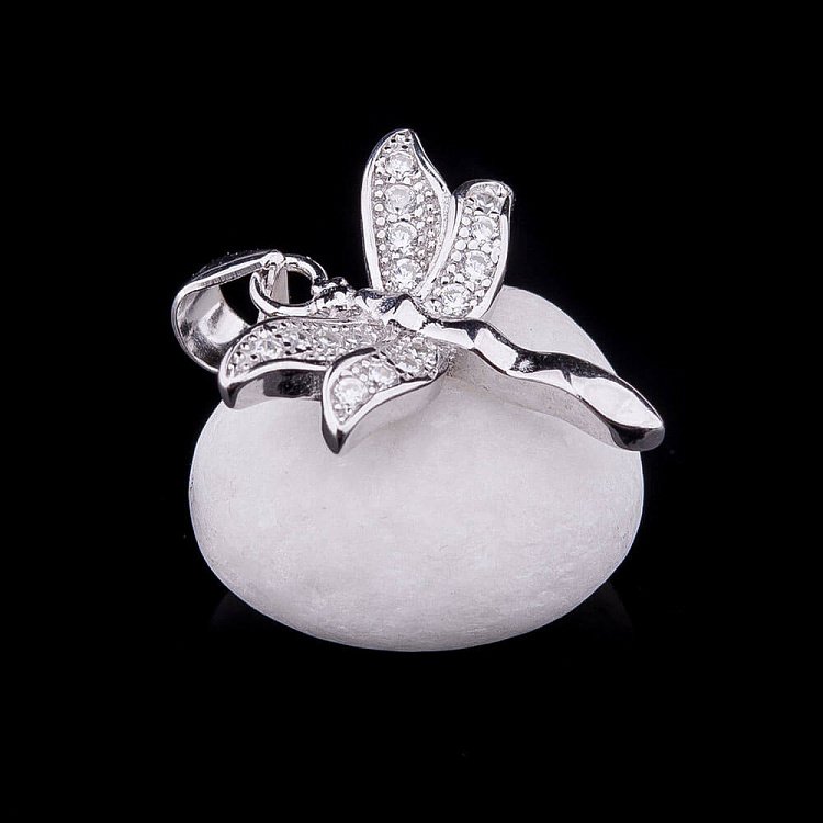 Серебряная подвеска "Стрекоза" с фианитами 132213 от ювелирного магазина Оникс - 3