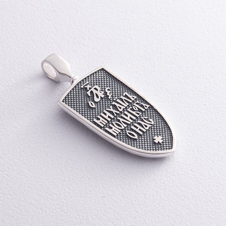 Серебряный кулон "Архангел Михаил моли Бога о нас" 133224 от ювелирного магазина Оникс - 12