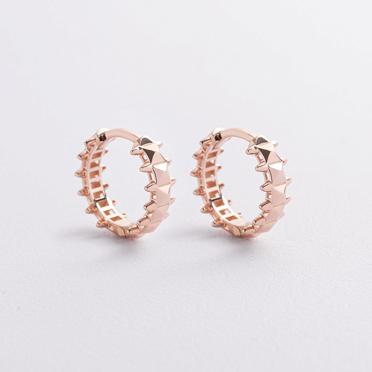 Сережки - кільця в червоному золоті с09566 від ювелірного магазину Онікс