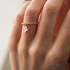 Шариковое золотое кольцо "Клевер" с перламутром к07184 от ювелирного магазина Оникс - 1