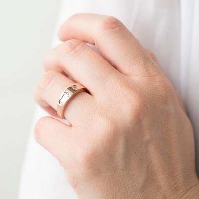 Золота каблучка "Ніжка немовляти" (фіаніт) к05562 №5