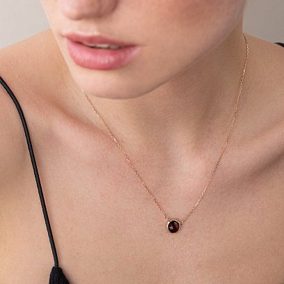 Золотое колье с пиропом кол01179 №3