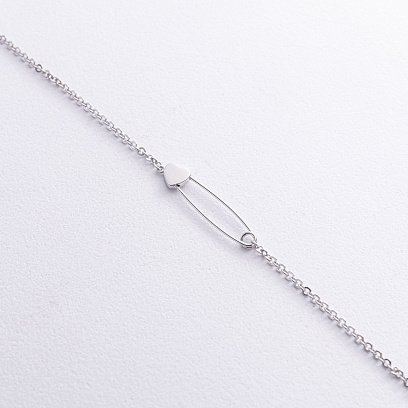 Браслет "Шпилька із сердечком" у білому золоті б05446 №5