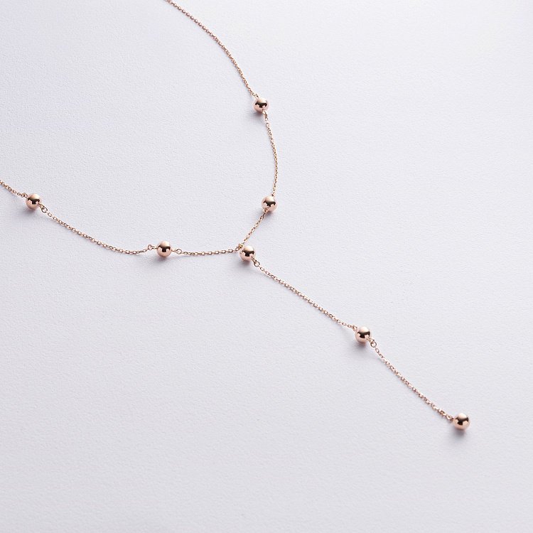 Колье "Шарики" в красном золоте кол02583 от ювелирного магазина Оникс