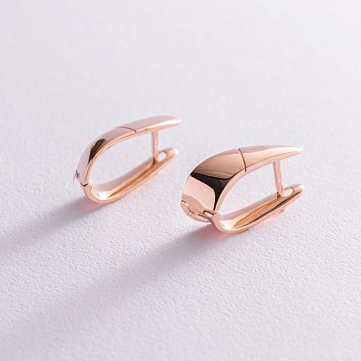 Золоті сережки "Мінімалізм" на англійській застібці с07551 №4