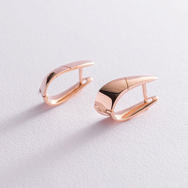 Золоті сережки "Мінімалізм" на англійській застібці с07551 від ювелірного магазину Онікс - 3