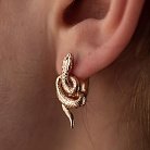 Золоті сережки "Змії" (білі фіаніти) с08470 от ювелирного магазина Оникс - 1