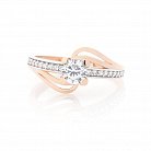 Золотое помолвочное кольцо с фианитами к03834 от ювелирного магазина Оникс - 2