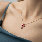 Золотйй хрестик з рубінами і діамантом пб0377nl от ювелирного магазина Оникс - 3