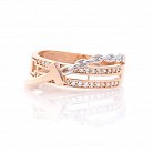 Золотое кольцо с фианитами к05567 от ювелирного магазина Оникс - 2