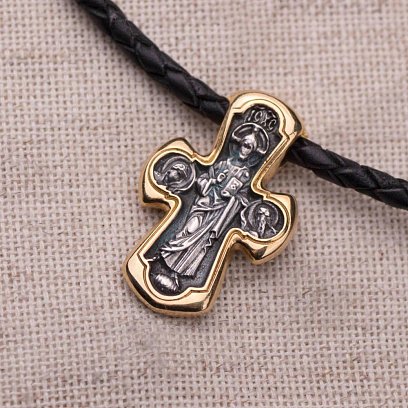 Срібний православний хрест "Деісус. Божа Матір" Нікопея " 132442