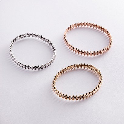 Жесткий браслет "Тереза" в красном золоте б04399 №7