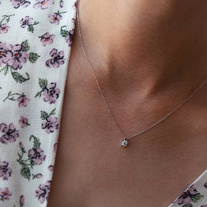 Золоте кольє з одним каменем кол00786 №5