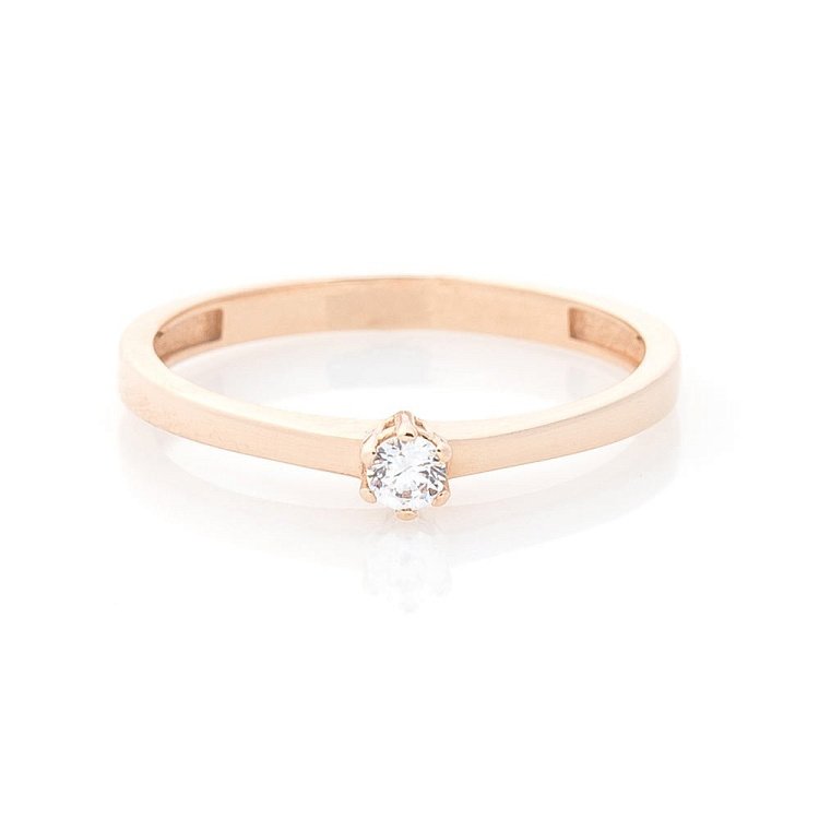 Золота заручальна каблучка з фіанітом к03539 від ювелірного магазину Онікс - 2