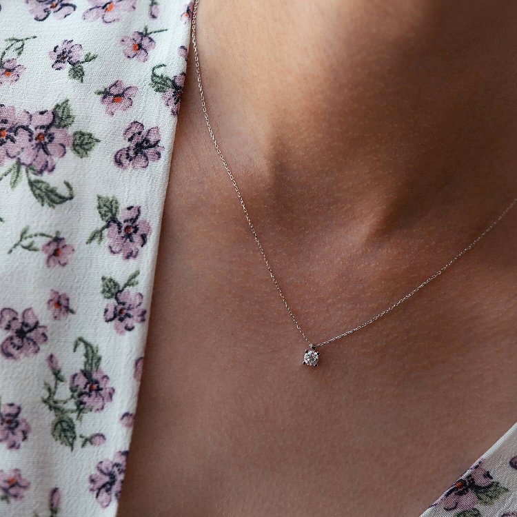 Золоте кольє з одним каменем кол00786 від ювелірного магазину Онікс - 4