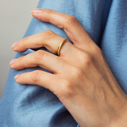 Кольцо "Yasmine" в желтом золоте к07554 №2