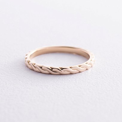 Каблучка "Косичка" у жовтому золоті к07515 №4