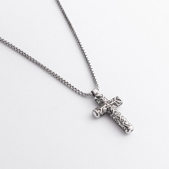 Серебряное мужское колье с крестиком Zancan EXC-554