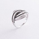 Золотое кольцо с черными и белыми бриллиантами к522A1 от ювелирного магазина Оникс
