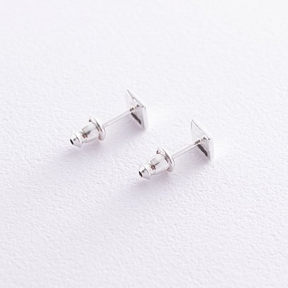 Серебряные серьги "Квадратики" 122557 №3