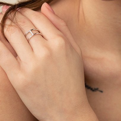 Серебряное кольцо с фианитами 901-01008 №4