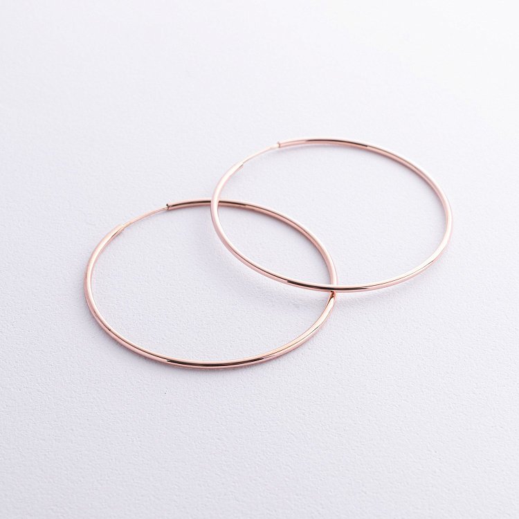 Сережки - кільця в червоному золоті (5.3 см) с02016 від ювелірного магазину Онікс - 1