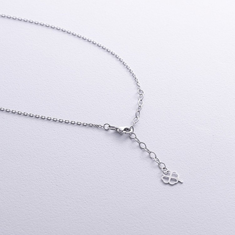 Серебряное колье "Клевер" с малахитом 181298 от ювелирного магазина Оникс - 4