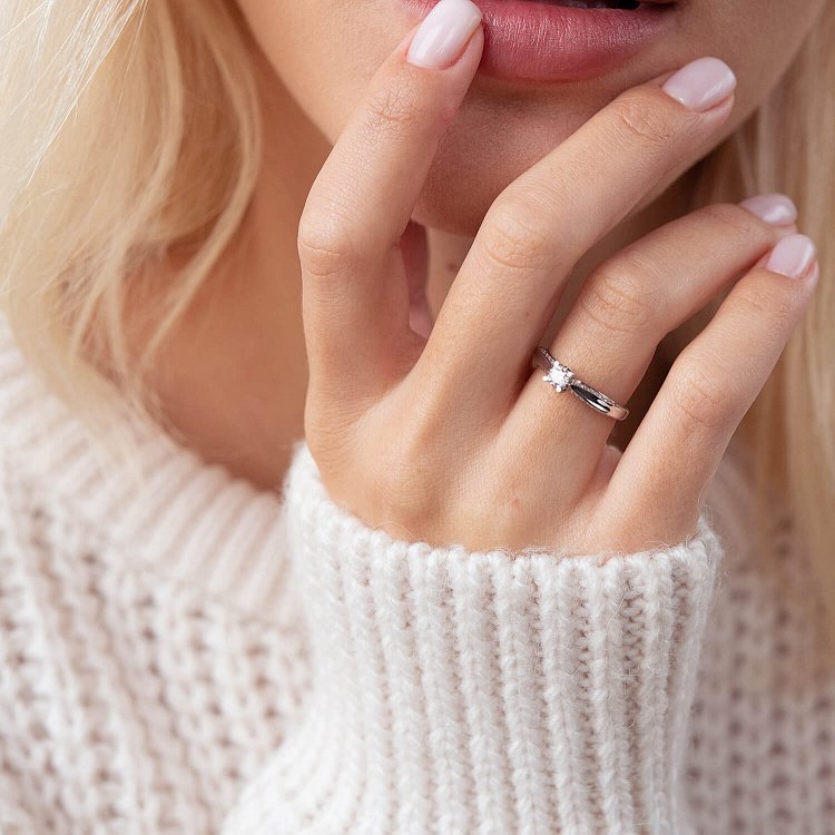 Золота заручальна каблучка (діаманти) кб0217nl від ювелірного магазину Онікс - 1