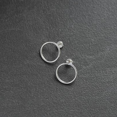 Сережки - пусети Великий кругообіг в сріблі 1.9 см 122547 №15