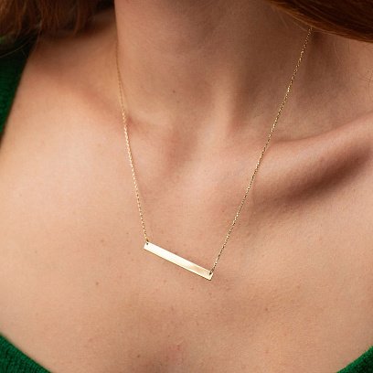 Кольє з пластиною для гравіювання (жовте золото) кол02477 №4