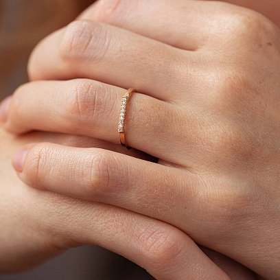 Кольцо "Astrid" в красном золоте (фианиты) к07568 №2