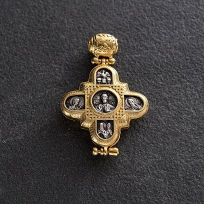 Серебряный мощевик с позолотой "Господь Вседержитель. Божия Матерь" 131805