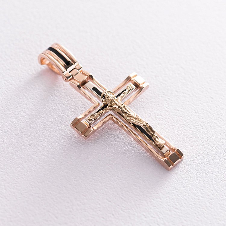 Золотой крест "Распятие. Спаси и Сохрани" 2117800 от ювелирного магазина Оникс