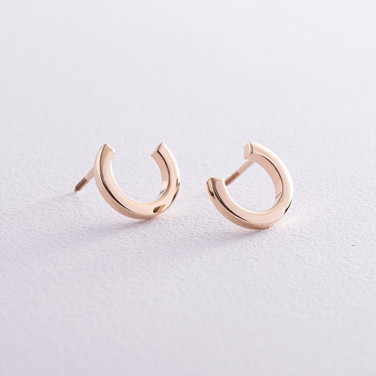 Серьги - пусеты "Мэрилин" в желтом золоте с08178 от ювелирного магазина Оникс - 4