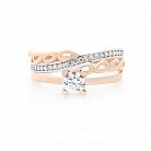 Золотое кольцо с фианитами к05583 от ювелирного магазина Оникс - 1