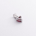 Срібний кулон "Сердечко" (синт. рубін) 3018/1р-HRUB от ювелирного магазина Оникс - 1