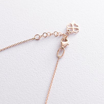 Кольє "Конюшина" в червоному золоті (малахіт) кол01774 №5