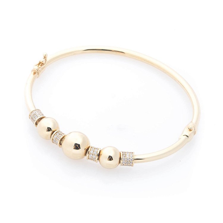 Золотий браслет з кульками б02887 від ювелірного магазину Онікс