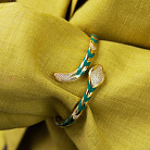 Жесткий браслет "Змея" в желтом золоте (фианиты, эмаль) б05170 от ювелирного магазина Оникс - 3