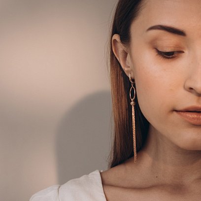 Висячі сережки з червоного золота с06353 №5