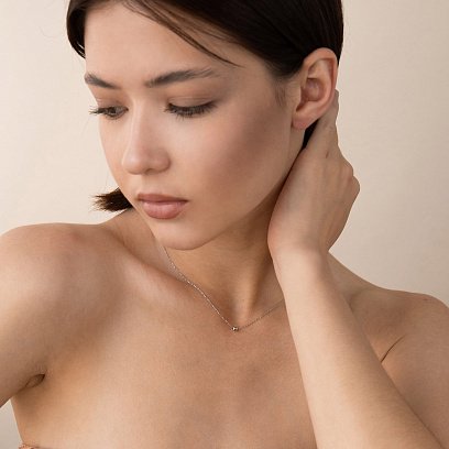 Колье "Шар" в белом золоте (0.5 см) кол02006 №5