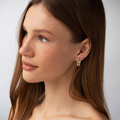 Серьги - кольца "Luisa" в желтом золоте с09158 №8