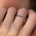 Золота каблучка з доріжкою каменів (сині та жовті діаманти) к0507di от ювелирного магазина Оникс - 1