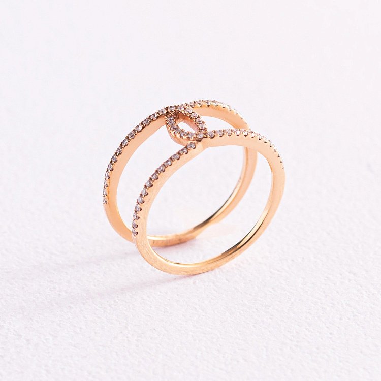 Золотое кольцо на фалангу с бриллиантами 165823ch от ювелирного магазина Оникс - 5