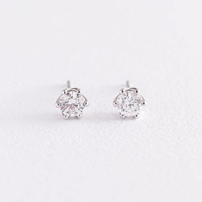 Золоті сережки - пусети з діамантами сб0347di